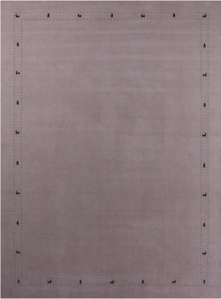 Ivory Persian Gabbeh Handmade Wool Rug - 10' 0" X 14' 0" - Golden Nile