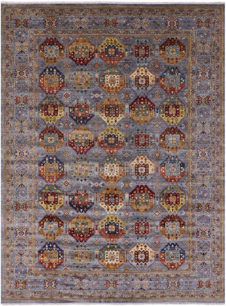 Turkmen Ersari Hand Knotted Wool Rug - 10' 1" X 13' 9" - Golden Nile