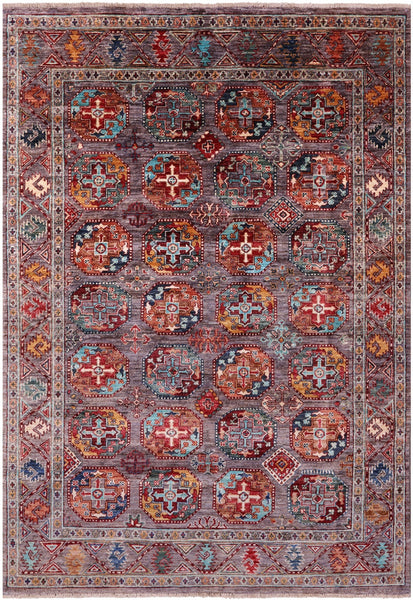 Turkmen Ersari Hand Knotted Wool Rug - 5' 0" X 7' 2" - Golden Nile