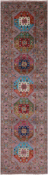 Turkmen Ersari Hand Knotted Wool Runner Rug - 2' 9" X 9' 9" - Golden Nile