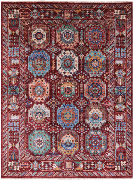 Turkmen Ersari Hand Knotted Wool Rug - 5' 1" X 6' 8" - Golden Nile