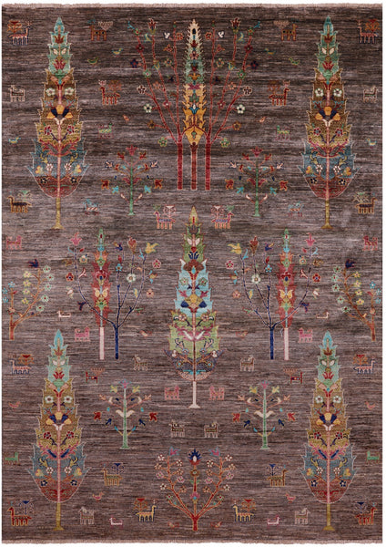 Tribal Persian Gabbeh Hand Knotted Wool Rug - 5' 8" X 8' 2" - Golden Nile