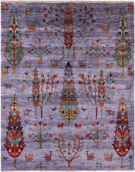 Tribal Persian Gabbeh Hand Knotted Wool Rug - 5' 2" X 6' 5" - Golden Nile