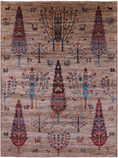 Tribal Persian Gabbeh Hand Knotted Wool Rug - 5' 9" X 7' 9" - Golden Nile