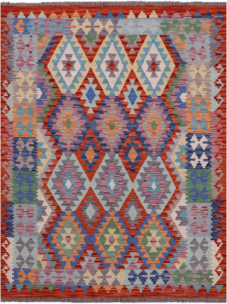 Reversible Kilim Flat Weave Wool On Wool Rug - 5' 1" X 6' 6" - Golden Nile