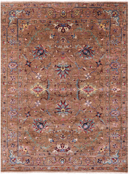 Peshawar Handmade Wool Rug - 5' 10" X 7' 11" - Golden Nile