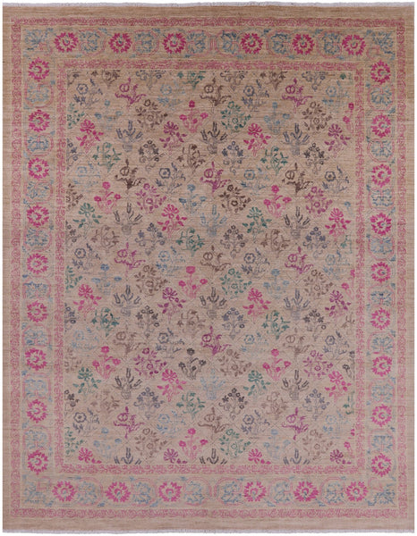 William Morris Handmade Wool Area Rug - 9' 1" X 11' 9" - Golden Nile