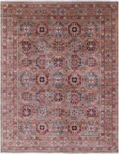 Turkmen Ersari Hand Knotted Wool Rug - 9' 4" X 11' 8" - Golden Nile