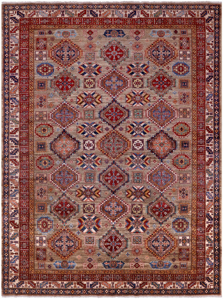 Super Kazak Hand Knotted Wool Rug - 8' 2" X 10' 11" - Golden Nile