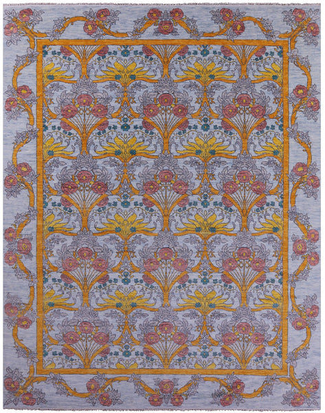 William Morris Hand Knotted Wool Rug - 11' 11" X 15' 0" - Golden Nile