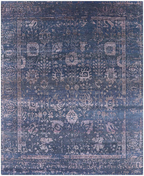 Persian Tabriz Handmade Wool & Silk Rug - 8' 0" X 9' 10" - Golden Nile