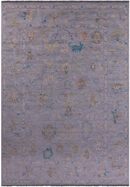 Silver Turkish Oushak Hand Knotted Wool Rug - 9' 11" X 13' 10" - Golden Nile
