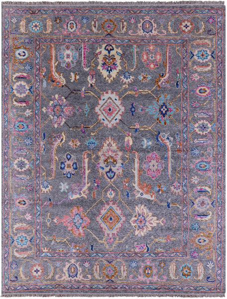 Grey Turkish Oushak Hand Knotted Wool Rug - 9' 2" X 11' 8" - Golden Nile