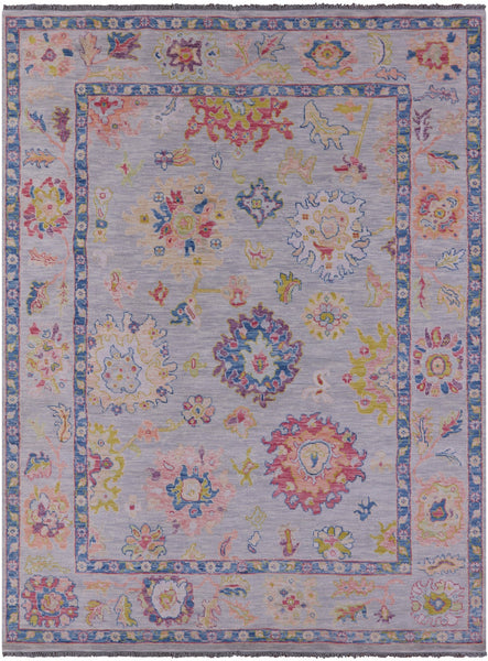 Grey Turkish Oushak Hand Knotted Wool Rug - 9' 2" X 12' 1" - Golden Nile