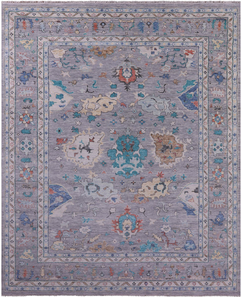 Grey Turkish Oushak Hand Knotted Wool Rug - 12' 4" X 14' 11" - Golden Nile