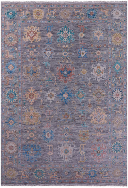 Grey Turkish Oushak Hand Knotted Wool Rug - 10' 2" X 14' 3" - Golden Nile