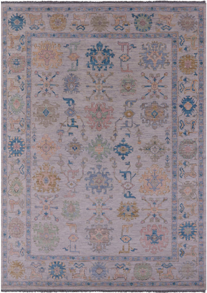 Ivory Turkish Oushak Hand Knotted Wool Rug - 10' 1" X 14' 0" - Golden Nile