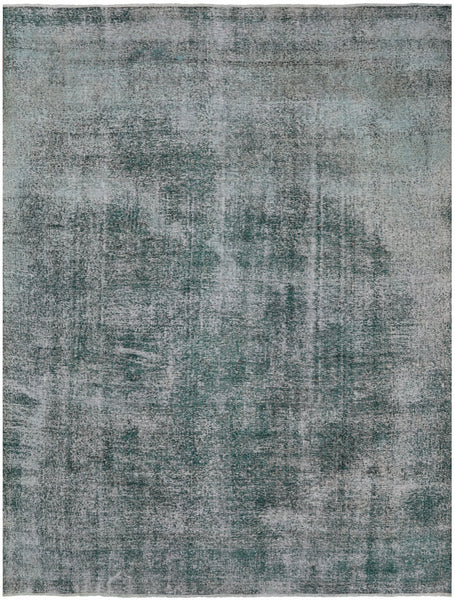 Green Persian Overdyed Hand Knotted Wool Area Rug - 9' 4" X 12' 1" - Golden Nile