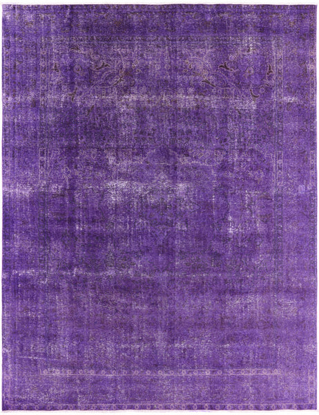 Purple Persian Overdyed Handmade Wool Area Rug - 9' 10" X 12' 9" - Golden Nile