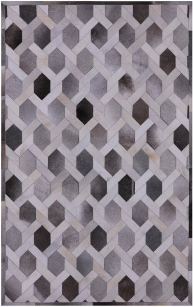 Natural Cowhide Hand Stitched Patchwork Rug - 5' 0" X 8' 0" - Golden Nile