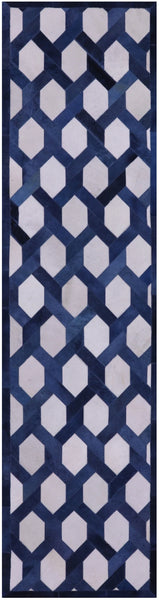 Natural Cowhide Hand Stitched Runner Rug - 2' 6" X 10' - Golden Nile