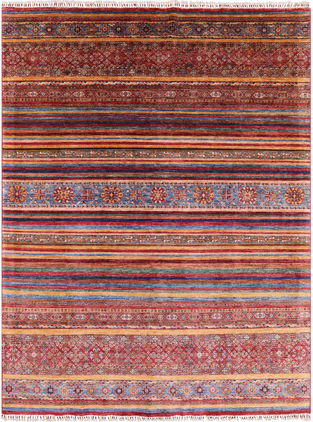 Khorjin Persian Gabbeh Hand Knotted Wool Area Rug - 8' 2" X 10' 11" - Golden Nile