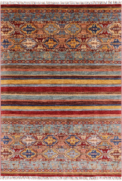 Persian Gabbeh Handmade Wool Rug - 5' 9" X 8' 1" - Golden Nile