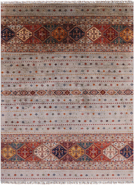 Khorjin Persian Gabbeh Hand Knotted Wool Area Rug - 8' 3" X 11' 2" - Golden Nile