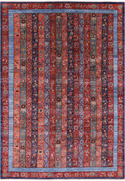 Shall Persian Gabbeh Hand Knotted Wool Area Rug - 6' 2" X 8' 9" - Golden Nile