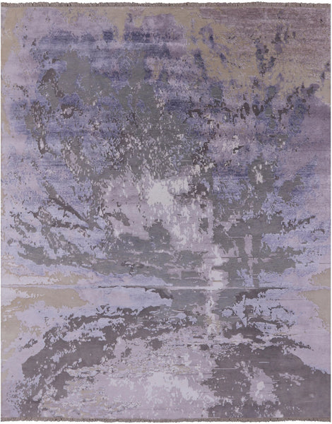 Modern Handmade Wool & Silk Rug - 8' 1" X 10' 1" - Golden Nile