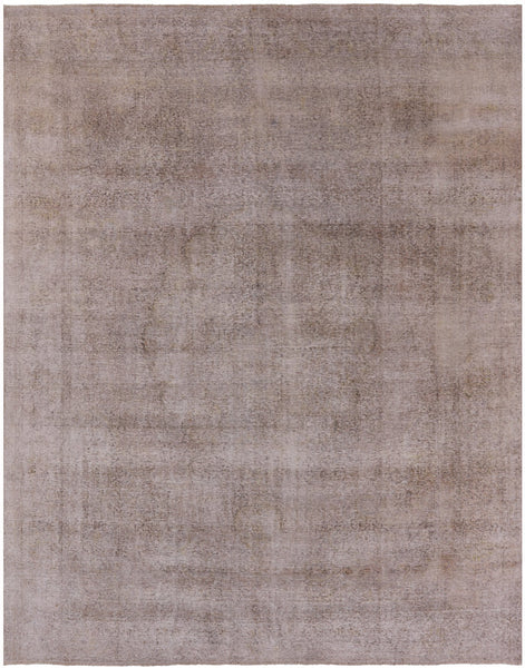 Ivory Persian Vintage White Wash Hand Knotted Wool Rug - 9' 7" X 12' 2" - Golden Nile