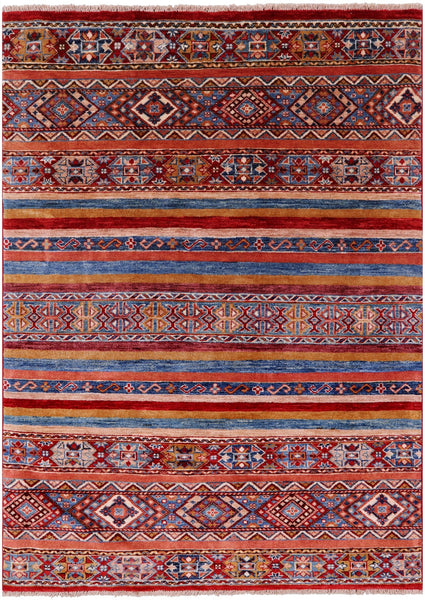 Khorjin Persian Gabbeh Handmade Wool Rug - 3' 11" X 5' 7" - Golden Nile