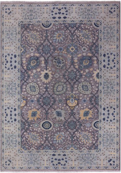 Grey Persian Tabriz Hand Knotted Wool Rug - 6' 2" X 8' 8" - Golden Nile