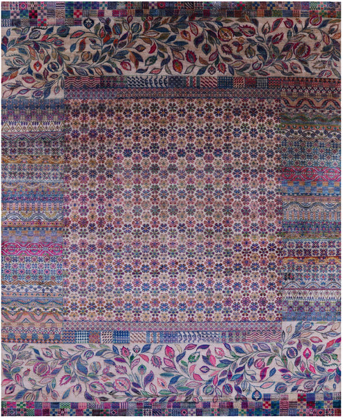 Persian Hand Knotted 100% Silk Rug - 8' 1" X 9' 11" - Golden Nile