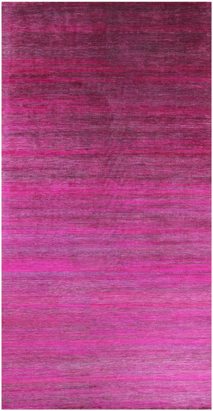 Pink Savannah Grass Handmade Wool & Silk Rug - 9' 10" X 19' 9" - Golden Nile