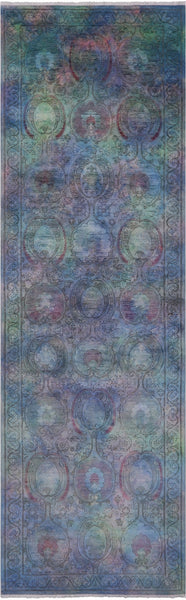 Full Pile Overdyed Handmade Wool Rug - 4' 6" X 14' 7" - Golden Nile