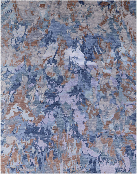 Modern Hand Knotted Wool & Silk Rug - 8' 0" X 10' 2" - Golden Nile