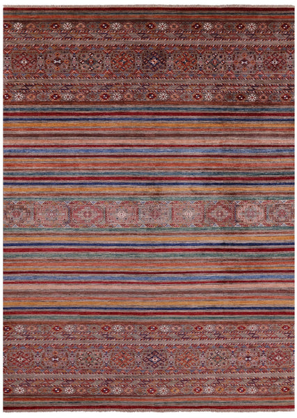 Khorjin Persian Gabbeh Hand Knotted Wool Rug - 8' 7" X 11' 9" - Golden Nile
