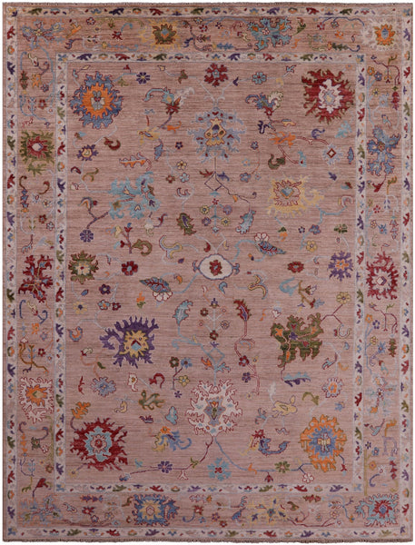 Turkish Oushak Hand Knotted Wool Rug - 9' 1" X 11' 10" - Golden Nile