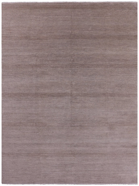 Grey Savannah Grass Hand Knotted Wool & Silk Rug - 9' 1" X 11' 10" - Golden Nile