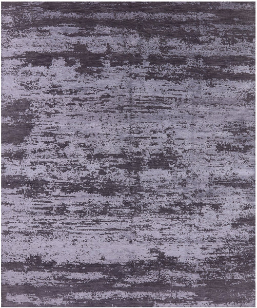 Abstract Contemporary Handmade Wool & Silk Rug - 8' 2" X 9' 10" - Golden Nile