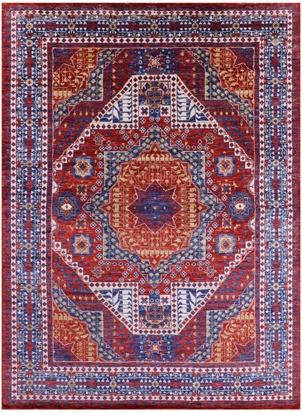 Geometric Persian Mamluk Hand Knotted Wool Rug - 10' 2" X 13' 10" - Golden Nile