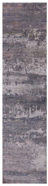 Abstract Contemporary Hand Knotted Wool & Silk Runner Rug - 2' 11" X 12' 1" - Golden Nile