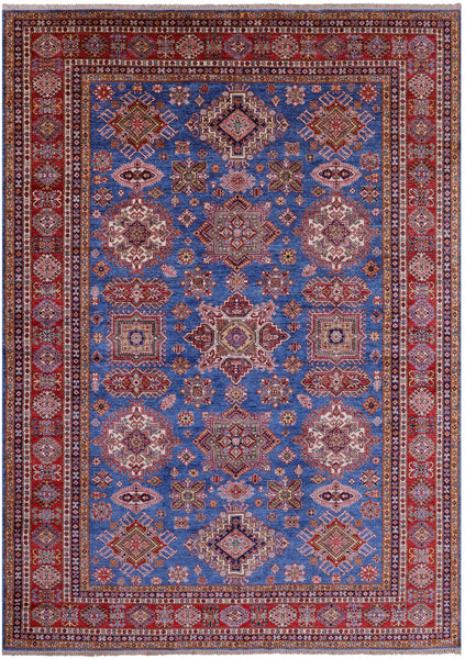 Blue Super Kazak Hand Knotted Wool Rug - 8' 10" X 12' 5" - Golden Nile