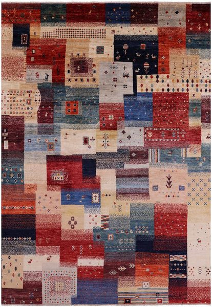 Tribal Persian Gabbeh Hand Knotted Wool Rug - 6' 7" X 9' 6" - Golden Nile