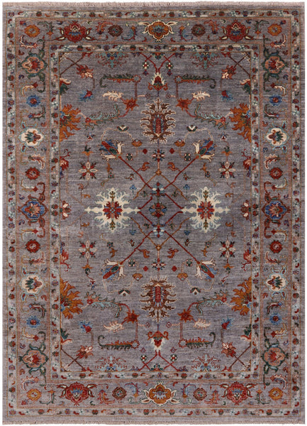 Peshawar Hand Knotted Wool Rug - 5' 2" X 6' 11" - Golden Nile