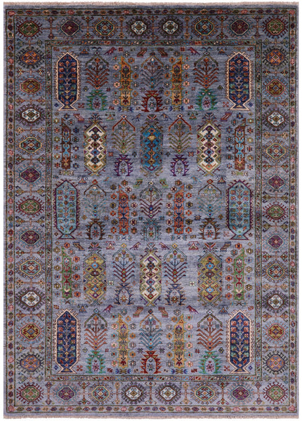 Turkmen Ersari Handmade Wool Rug - 5' 9" X 8' 0" - Golden Nile