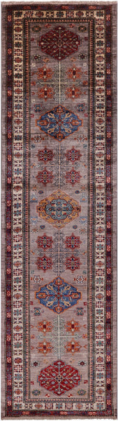 Super Kazak Handmade Wool Runner Rug - 2' 10" X 10' 5" - Golden Nile