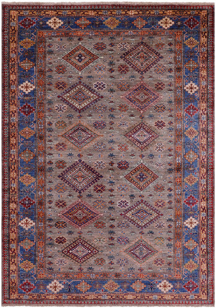 Super Kazak Hand Knotted Wool Rug - 5' 8" X 7' 10" - Golden Nile