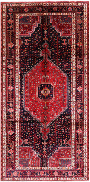 New Authentic Persian Nahavand Hand Knotted Wool Rug - 5' 8" X 11' 7" - Golden Nile